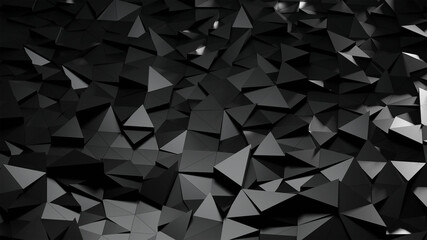 abstract background with triangulated surfaces. illustration with black polygonal shapes. minimalist