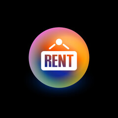 Canvas Print - Rent Sign - App Button