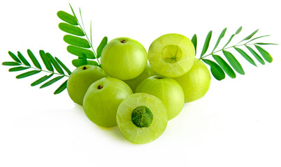 Wall Mural - Indian gooseberry isolated on white background