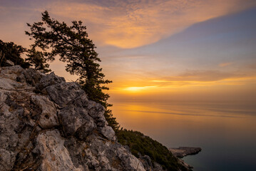 Wall Mural - rhodes island landscape at sunrise