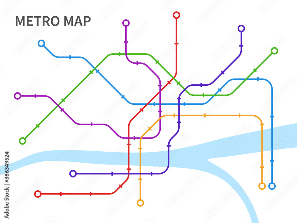 Nearest Subway Subway map. Scheme underground and overground transport urban railway ...