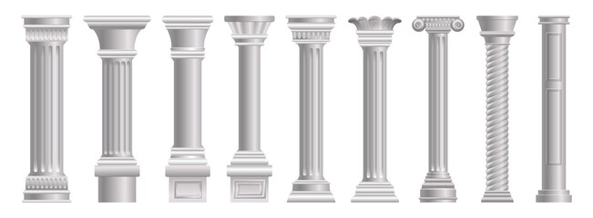 Poster - pillar icons set. cartoon set of pillar vector icons for web design