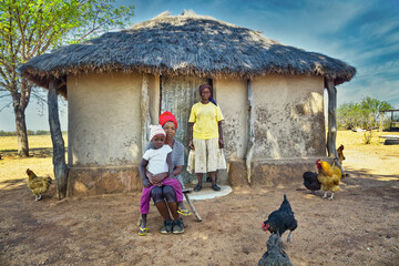 two african woman in the village