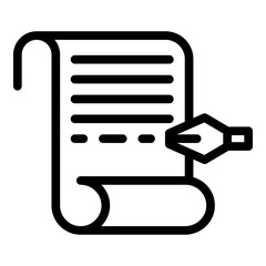Poster - Write scenario icon. Outline write scenario vector icon for web design isolated on white background