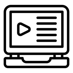 Poster - Online movie icon. Outline online movie vector icon for web design isolated on white background