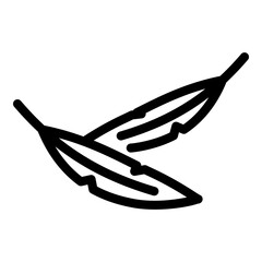 Poster - Smooth feather icon. Outline smooth feather vector icon for web design isolated on white background