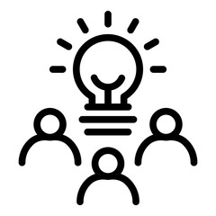Poster - People idea icon. Outline people idea vector icon for web design isolated on white background