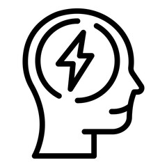 Poster - Head idea icon. Outline head idea vector icon for web design isolated on white background