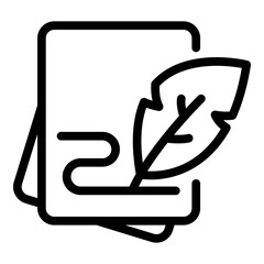 Poster - Writing ink icon. Outline writing ink vector icon for web design isolated on white background