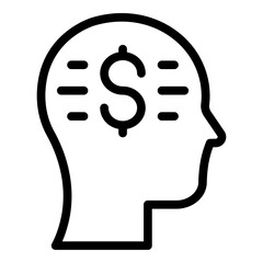 Poster - money mind icon. outline money mind vector icon for web design isolated on white background