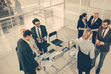 Wall Mural - business team discussing work issues in the office.