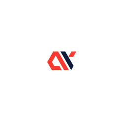 AY A Y letter logo design. Initial letter AY linked circle uppercase monogram logo red and blue. AY logo, A Y design. ay, a y