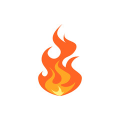 Wall Mural - simple vector flame icon in flat style