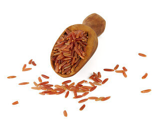 red rice isolated on white background