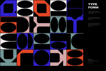 Fototapete - Meta Modern Swiss Aesthetics Poster Design Template