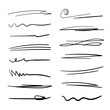 © Ольга Фурманюк - Set of handmade lines, brush lines, underlines. Hand-drawn collection of doodle style various shapes. Art Lines. Isolated on white. Vector illustration