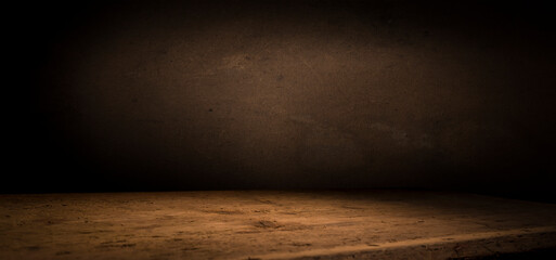 Old wooden barrel on a brown background