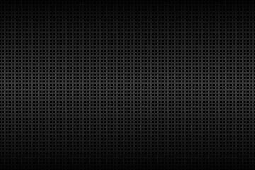 Geometric perforated square background. Abstract black metallic square background. Carbon texture. Simple vector illustration