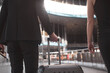 © zinkevych - Man and woman holding a suitcase in the airport