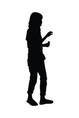 Sticker - A girl silhouette vector	