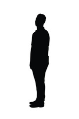 Wall Mural - Standing man silhouette vector	
