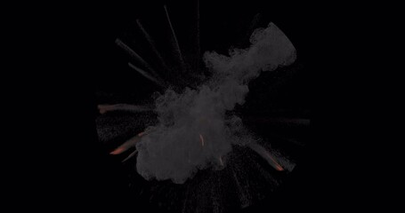 Poster - 5 separate explosion, fireball with alpha channel for composition in your favorite app. pyrotechnic 