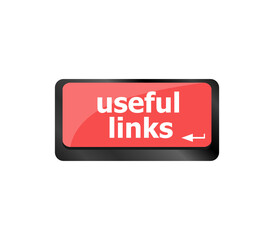 Aufkleber - useful links keyboard button - business concept. laptop icon