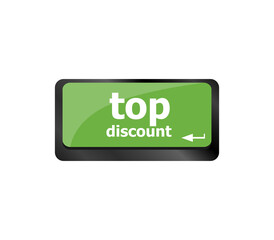Poster - top discount concept sign on computer key