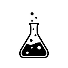 Wall Mural - erlenmeyer flask silhouette icon. clipart image isolated on white background.