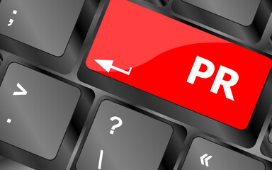 Poster - Marketing concept: computer keyboard with word PR