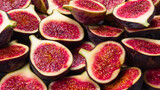 Fototapeta Kuchnia - Tasty figs background. Top view.