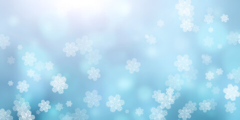 Sticker - Christmas background of blue and pink color with snowflakes