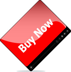 Poster - Video media player for web with buy now words