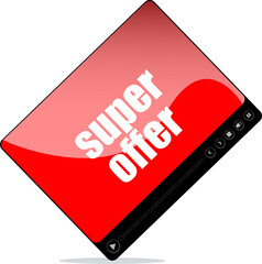 Poster - Video player for web with super offer words