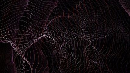 Wall Mural - Animation of abstract shape made of various lines with several transitions during time sequence.