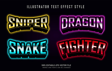 esport text effect collection. 3d gaming font style tournament. alphabet gamer lettering for team