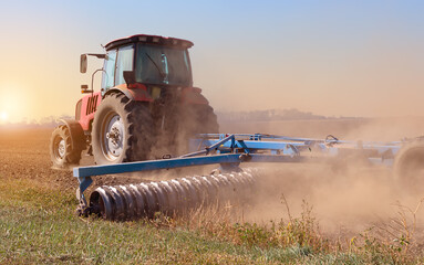 disking the field after harvest for better fertilization of the soil and getting rid of weeds