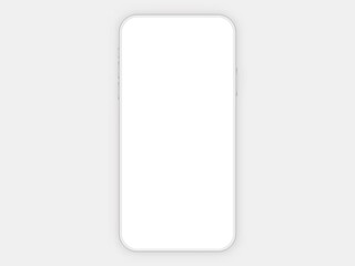 Poster - Mobile phone white mockup. Empty smartphone with realistic touch screen technology.