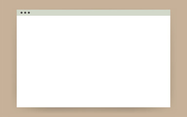 Fototapete - Simple browser window. Isolated computer web site mockup. Blank webpage screen with toolbar. Internet window mockup in white and green colors. Monitor frame in flat. Vector EPS 10.