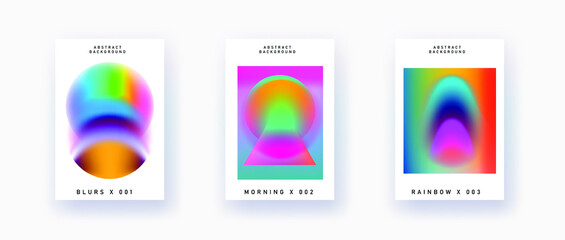 Poster - Set of vector abstract gradient illustrations, backgrounds for the cover of magazines and books about future, design and space.