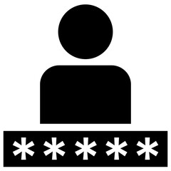 Canvas Print - 
Human avatar with some asterisks symbolising user login icon 
