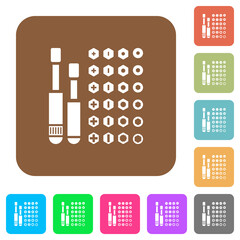 Canvas Print - Set of screwdriver bits rounded square flat icons