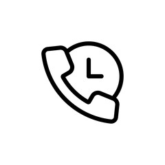 Poster - Phone with clock icon. Non stop call service, 24 7 support. Vector EPS 10. Isolated on white background