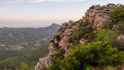 beautiful Spanish mountain landscape with soft light