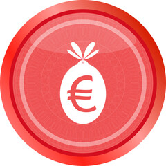 Poster - icon button money sack isolated on white