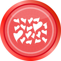 Fototapete - Valentine love heart sign set, web button isolated on white