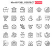 © alexdndz - Business finance thin line icon set. Financial accounting and audit outline pictograms for web and mobile app GUI. Online banking simple UI, UX vector icons. 48x48 pixel perfect pictogram pack.