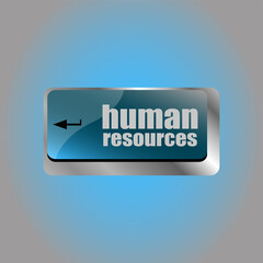 Poster - human resources button on computer keyboard key