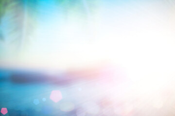 Wall Mural - abstract blurred sunshine on beach sunrise background