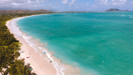 Wall Mural - Aerial photography of Kailua bay, Oahu, Hawaii